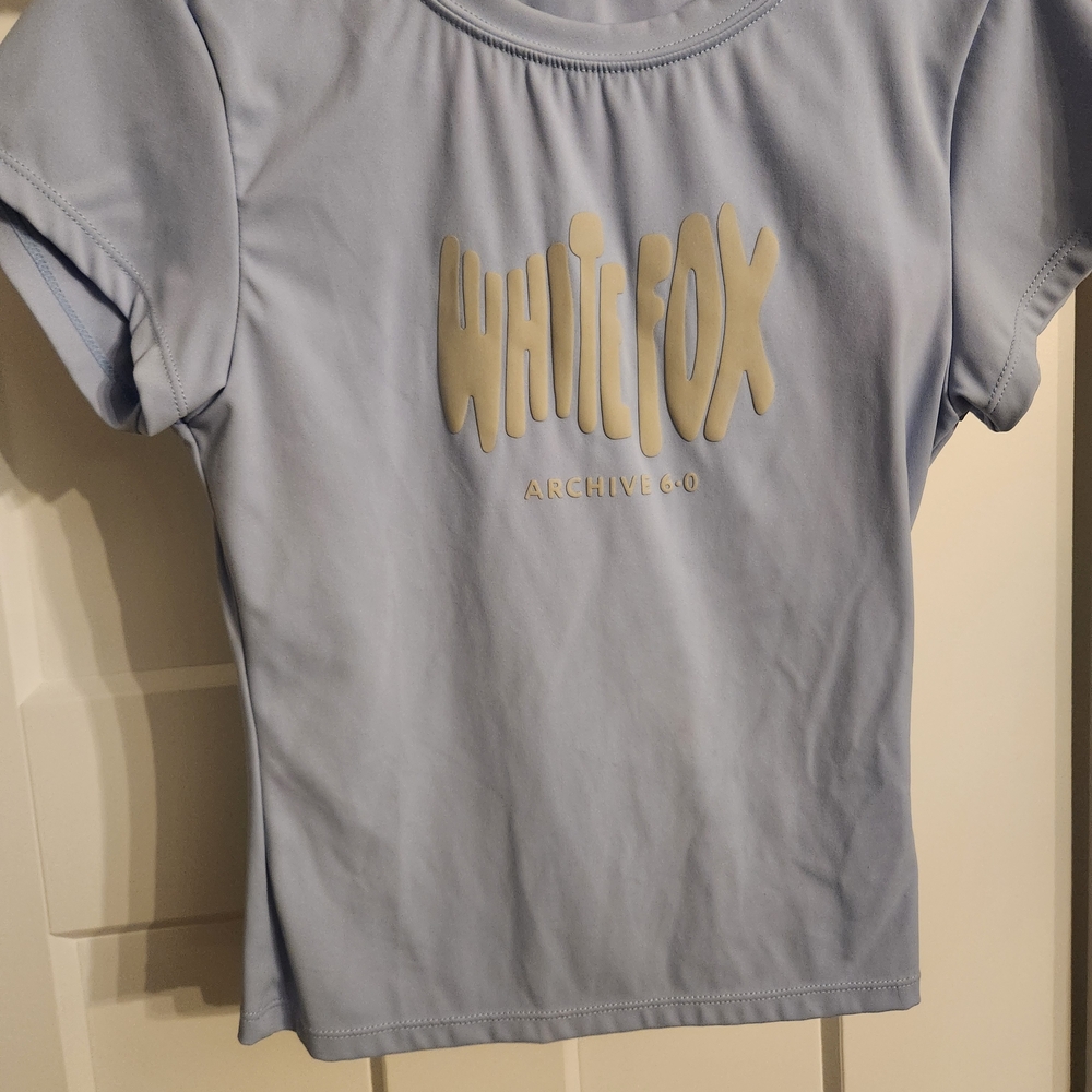 White Fox Light Blue Babydoll Tee